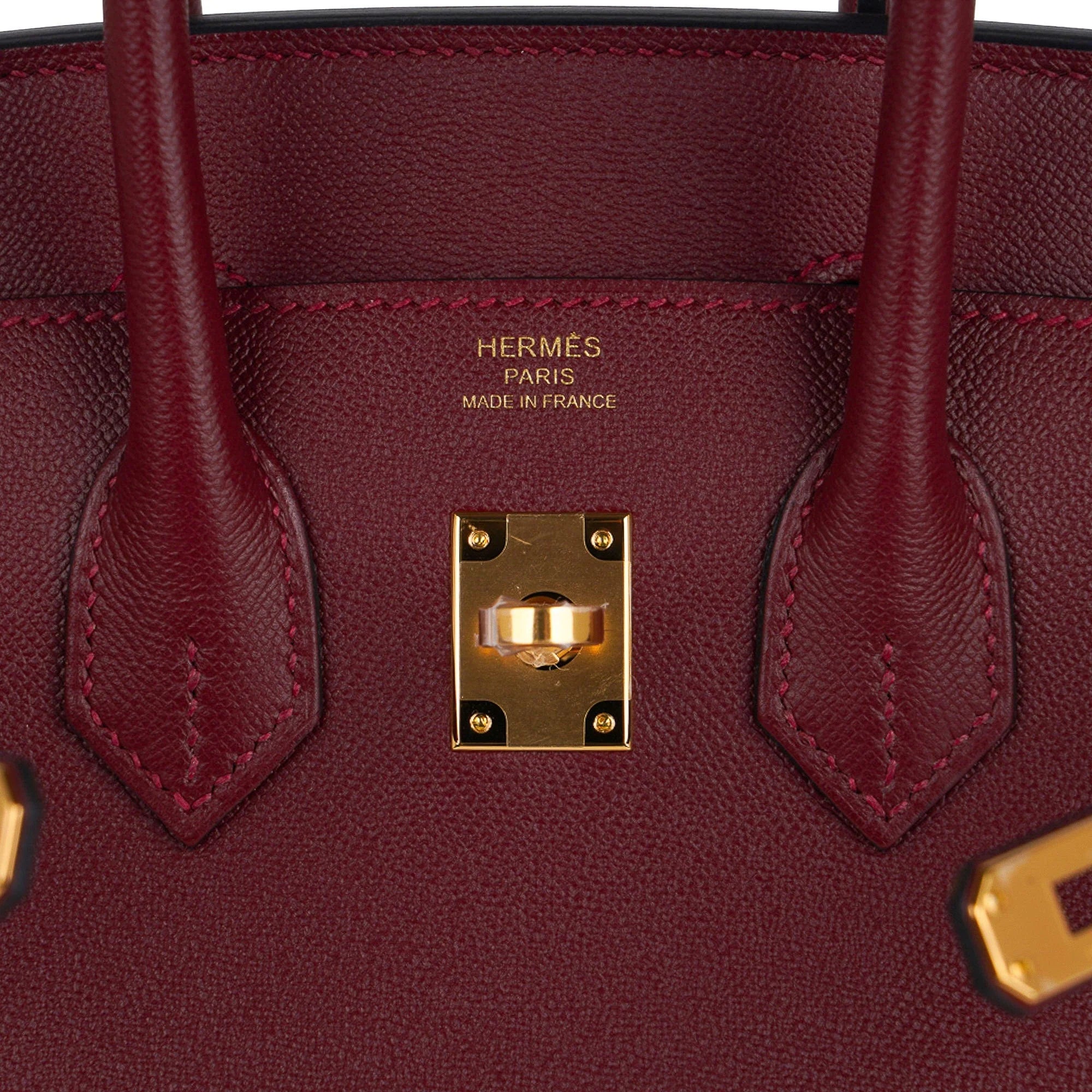 Birkin 25 Bag Sellier Rouge H Gold Hardware Veau Madame Leather