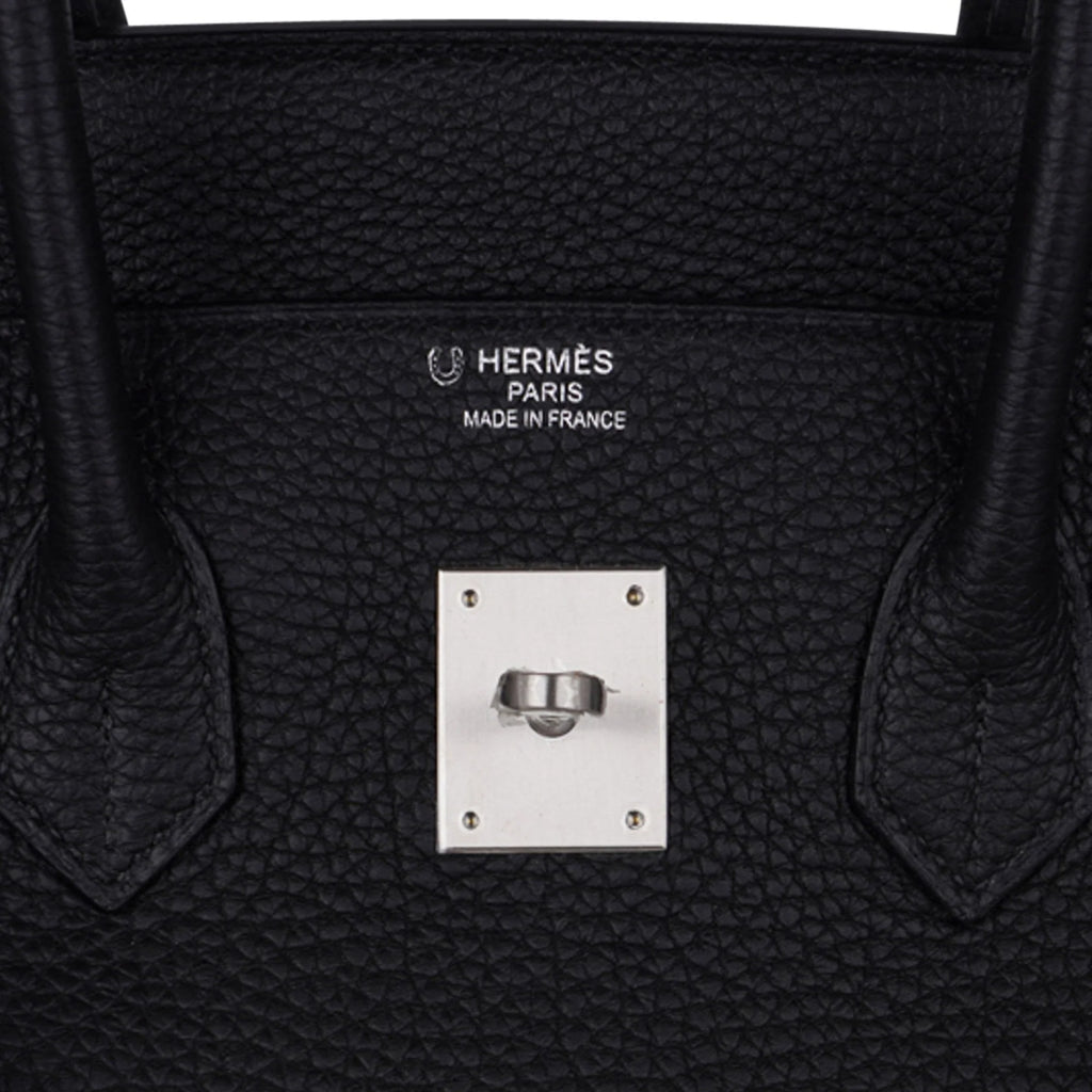 Special Order HSS Birkin 35 Bag Black Turquoise Togo Leather with Brushed Palladium Hardware