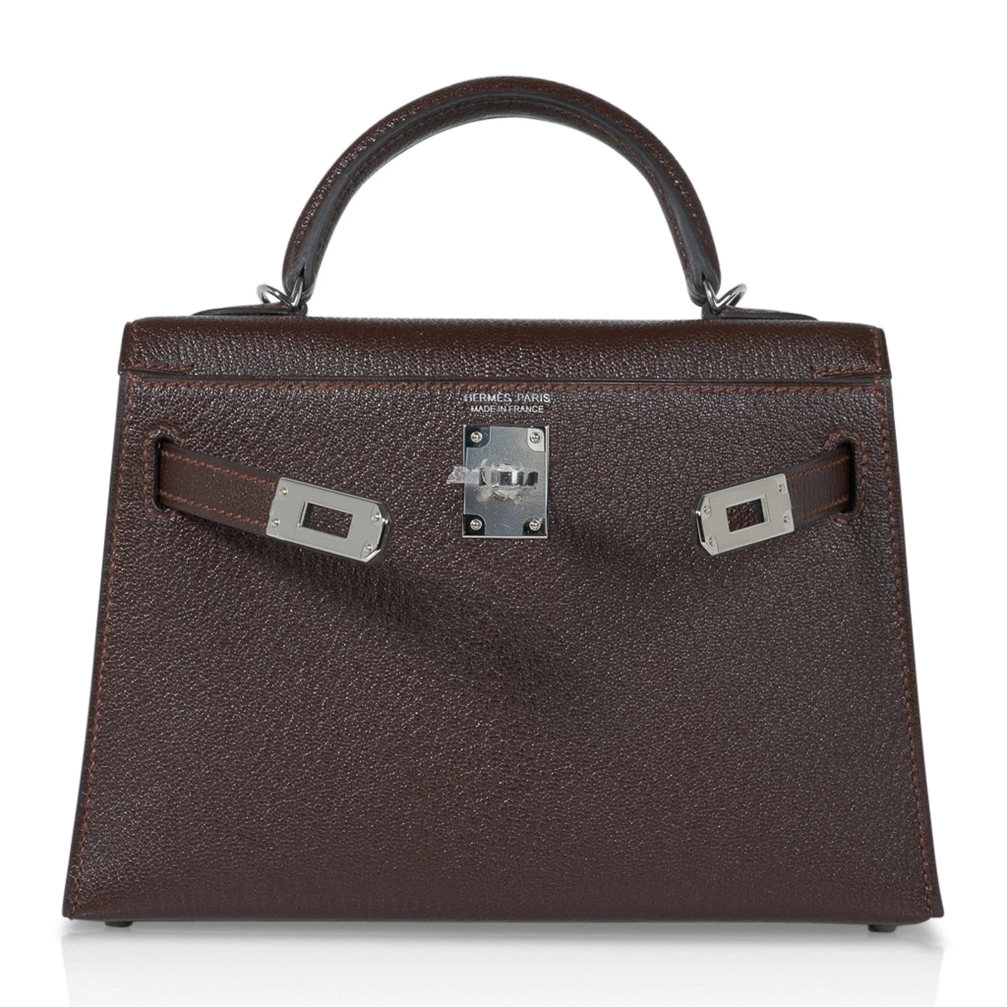 Kelly 20 Bi-Color Mini Sellier Bag Havane / Etrusque Chevre Palladium