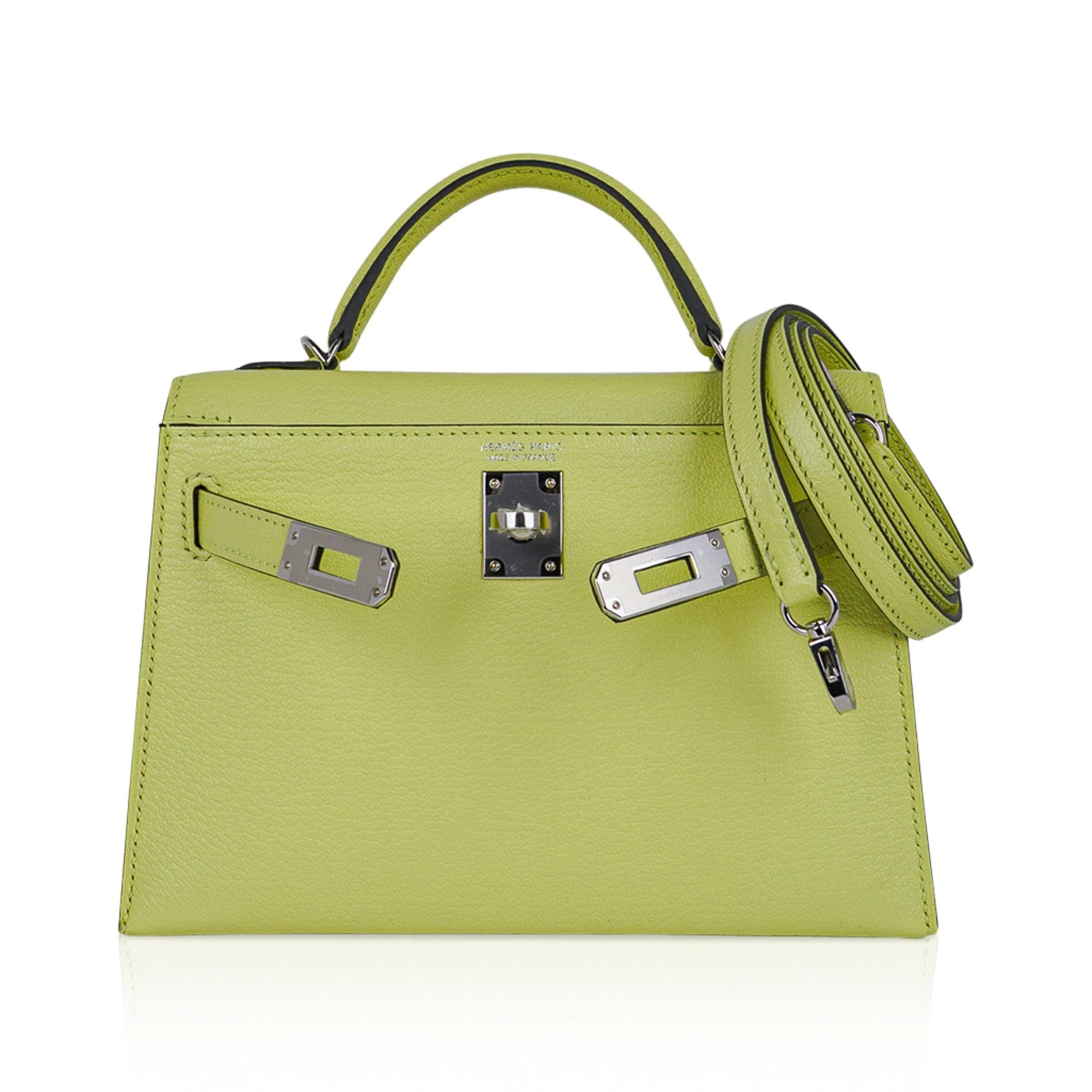 Mini Kelly 20 Bag Sellier Jaune Bourgeon Chevre Leather with Palladium Hardware