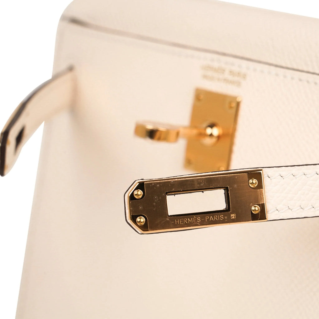 Mini Kelly 20 Bag Sellier Nata Epsom with Gold Hardware