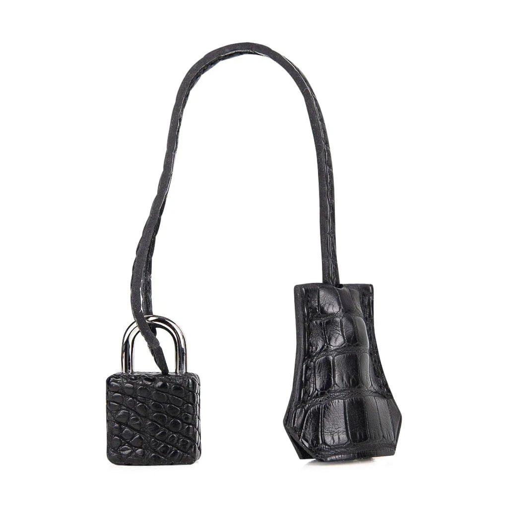 Birkin 25 HSS Bag Gris Perle / Black Matte Alligator Palladium Hardware