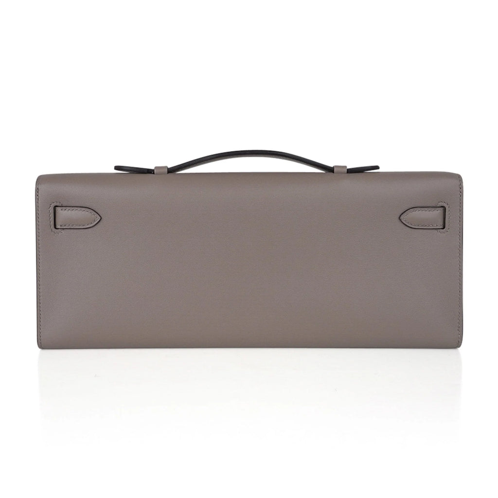 Kelly Cut Bag Gris Asphalte Gray Clutch Swift Gold Hardware