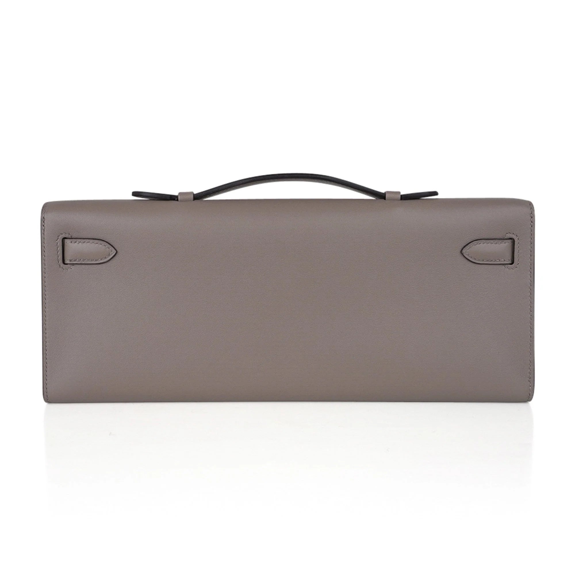 Kelly Cut Bag Gris Asphalte Gray Clutch Swift Gold Hardware