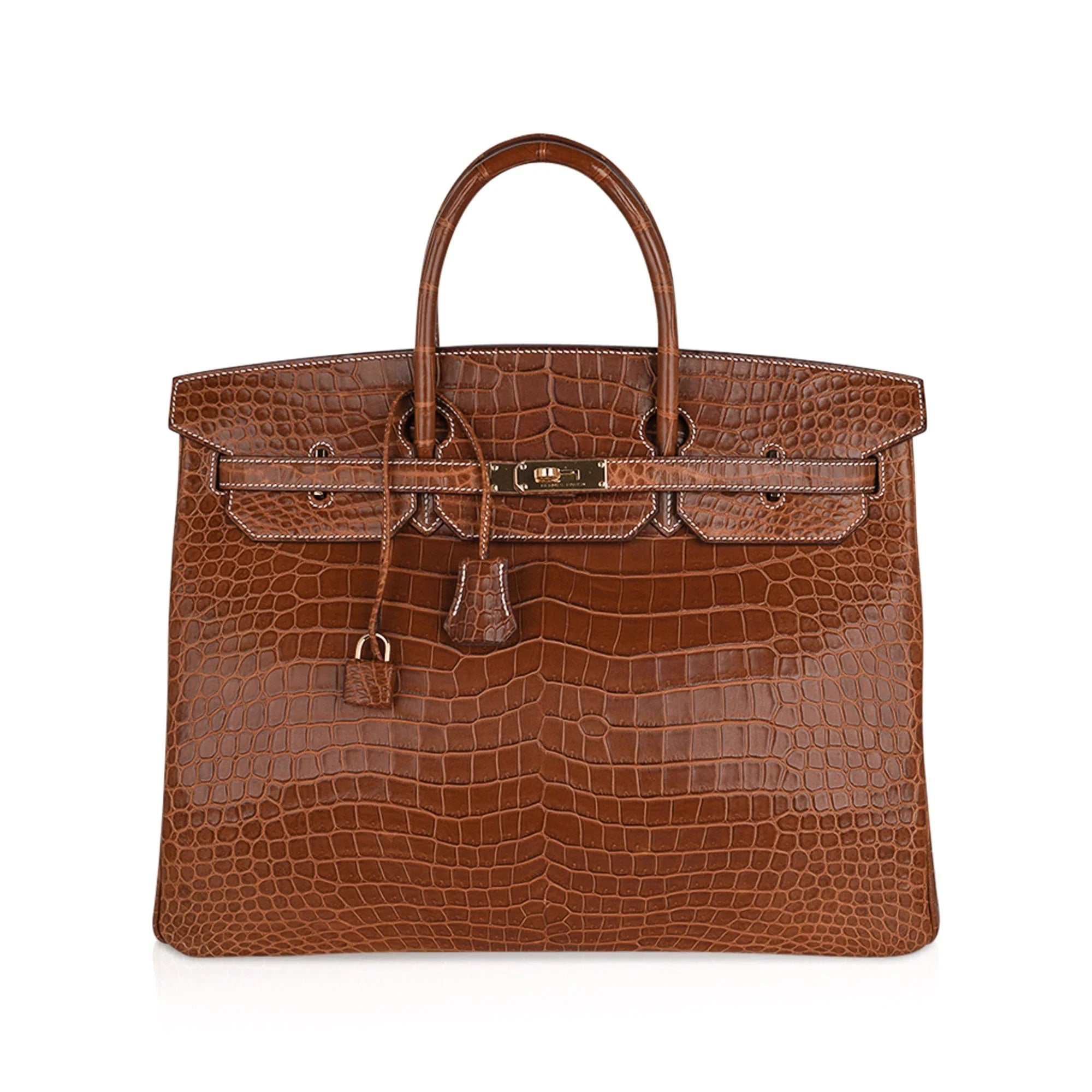 Birkin 40 Bag Rare Fauve Matte Porosus Crocodile Gold Hardware