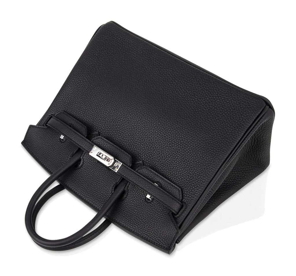 Birkin 25 Bag Black Palladium Hardware Togo Leather