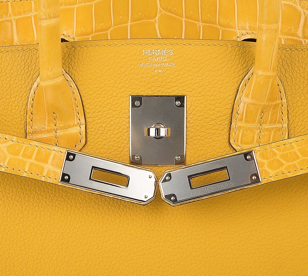 Birkin Touch 30 Bag Jaune Ambre Crocodile / Togo Limited Edition