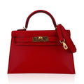 Kelly Sellier 20 Mini Rouge de Coeur Bag Chevre Leather Gold Hardware