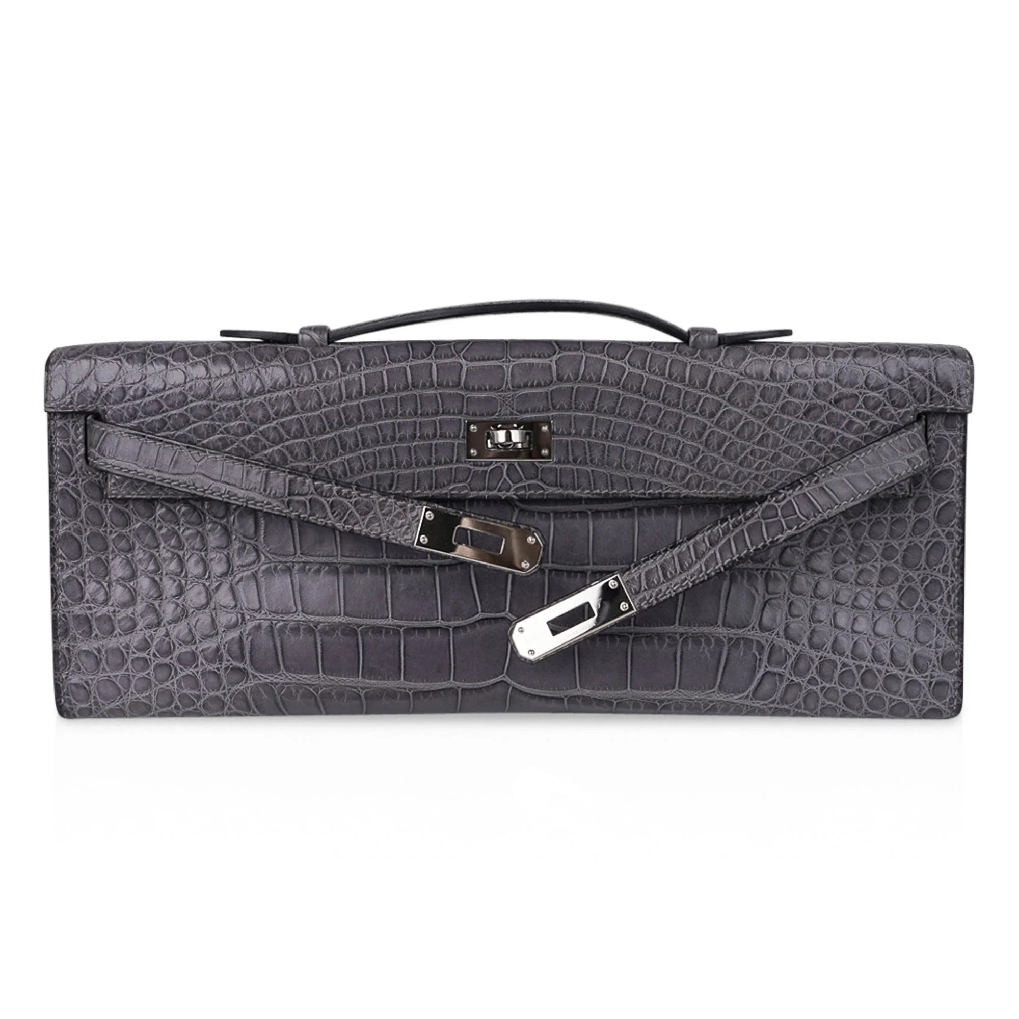 Kelly Cut Bag Gris Paris Grey Matte Alligator Palladium VERY rare