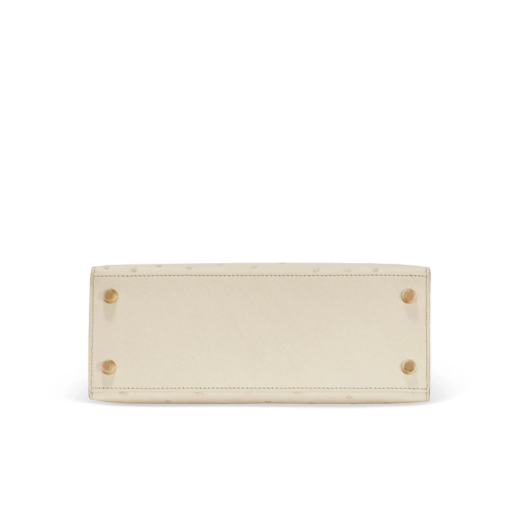 Kelly With Beton Ostrich Sellier Gold Harrdware