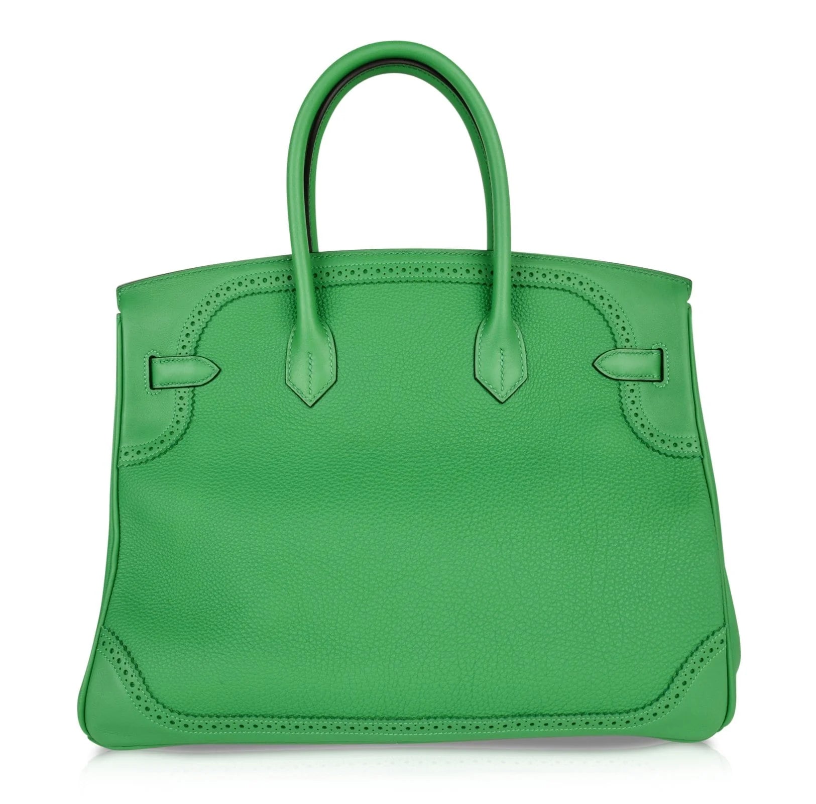 Birkin 35 Bag Ghillies Limited Edition Bamboo Palladium Hardware