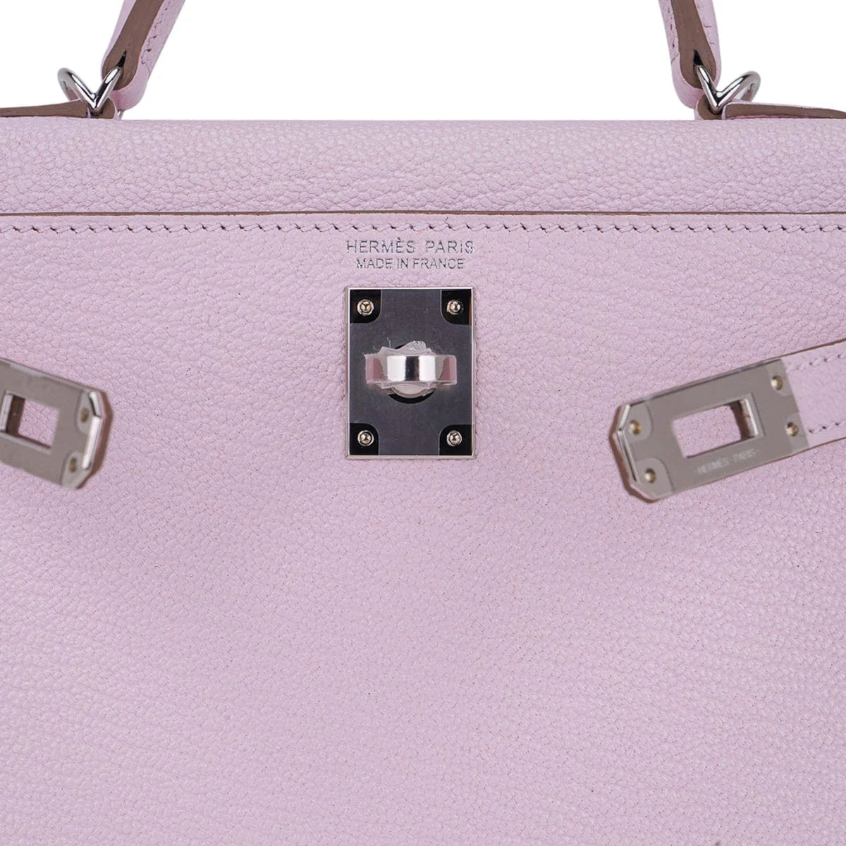Mini Kelly 20 Bag Sellier Mauve Pale Chevre Leather with Palladium Hardware