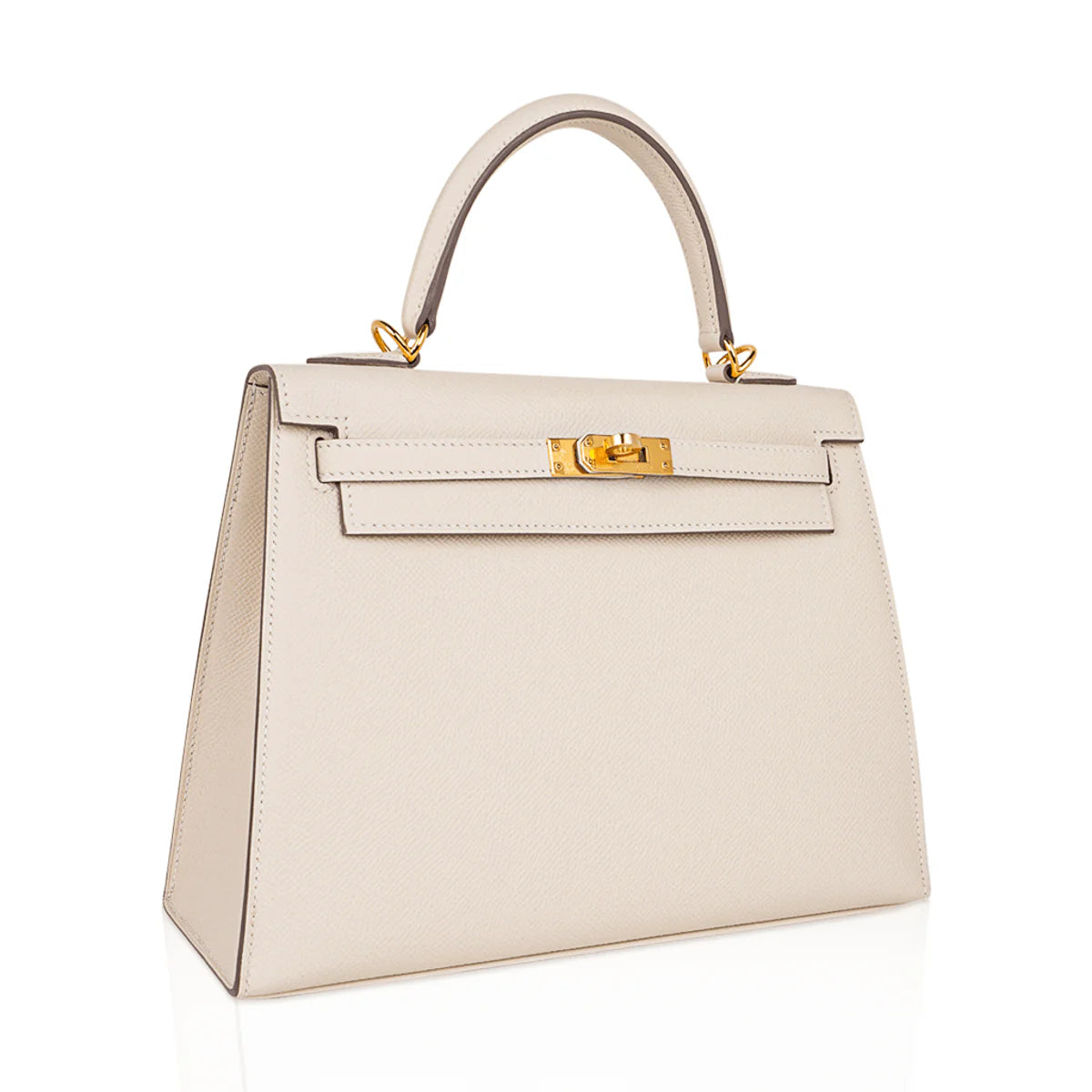 Kelly 25 Sellier Bag Craie Epsom Leather with Gold Hardware