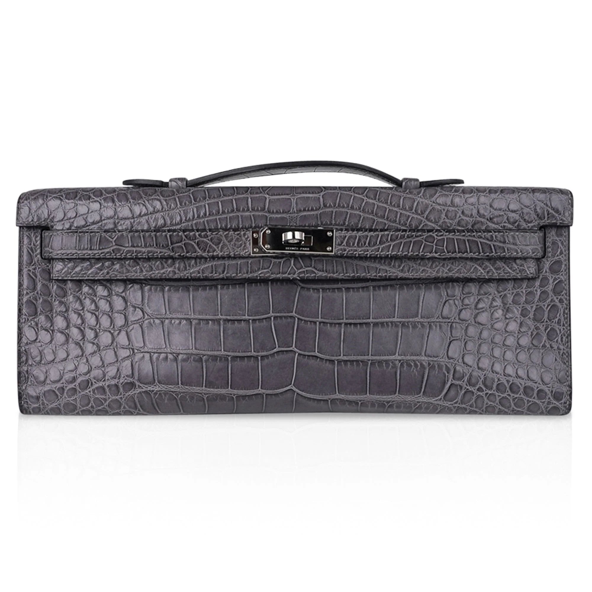 Kelly Cut Bag Gris Paris Grey Matte Alligator Palladium VERY rare