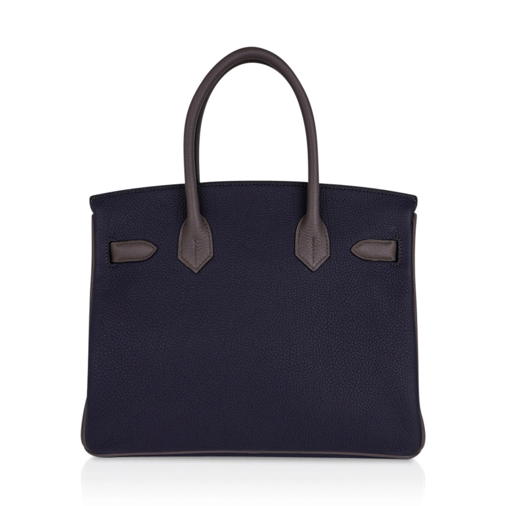 Special Order HSS Birkin 30 Bag Blue Nuit & Etain Togo Leather with Brushed Palladium Hardware