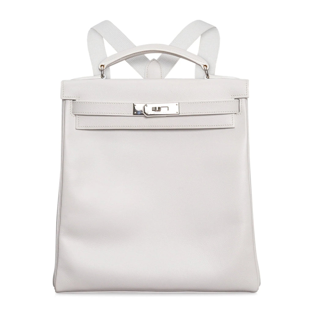 Kelly Ado 28 Bag White Evergrain Palladium Hardware