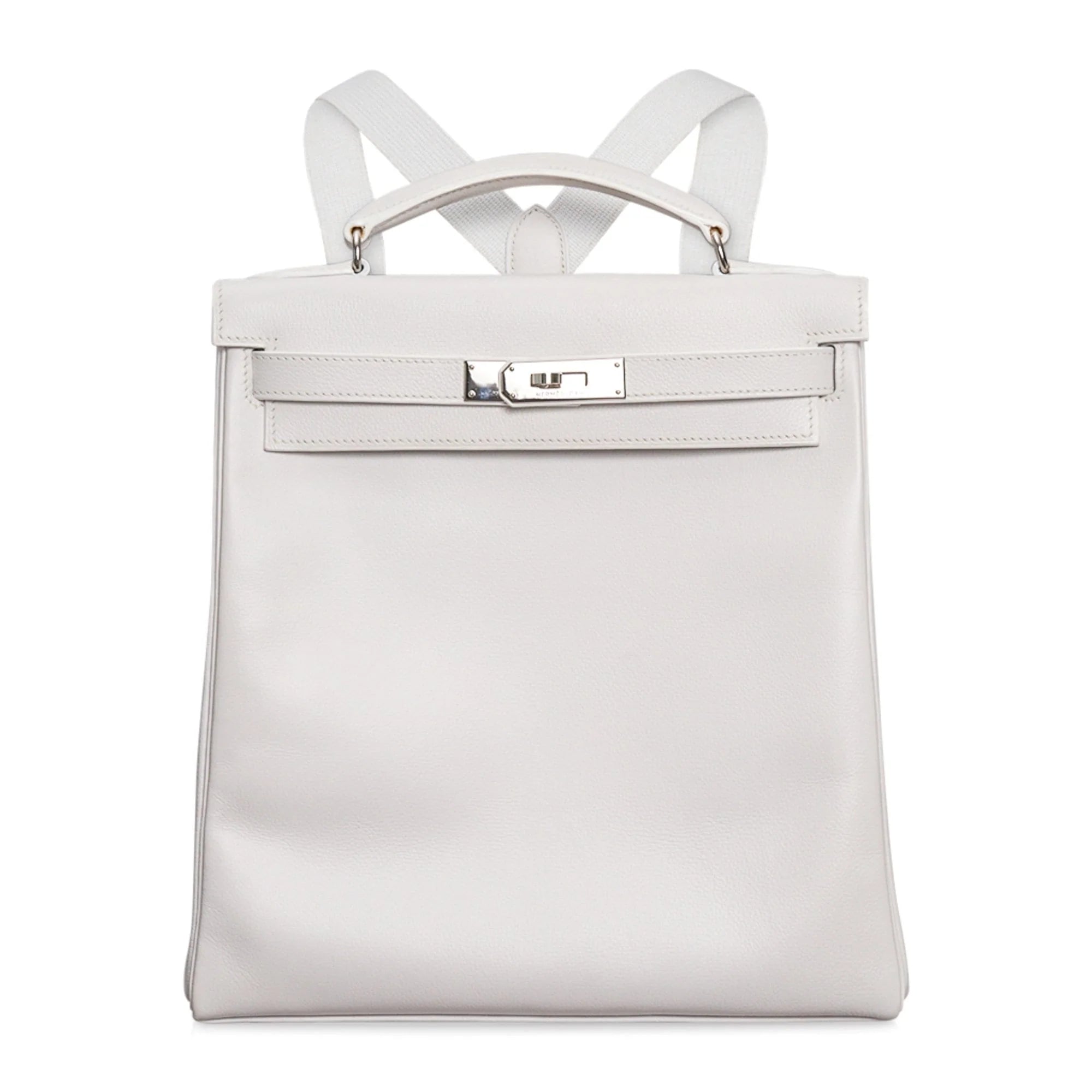 Kelly Ado 28 Bag White Evergrain Palladium Hardware