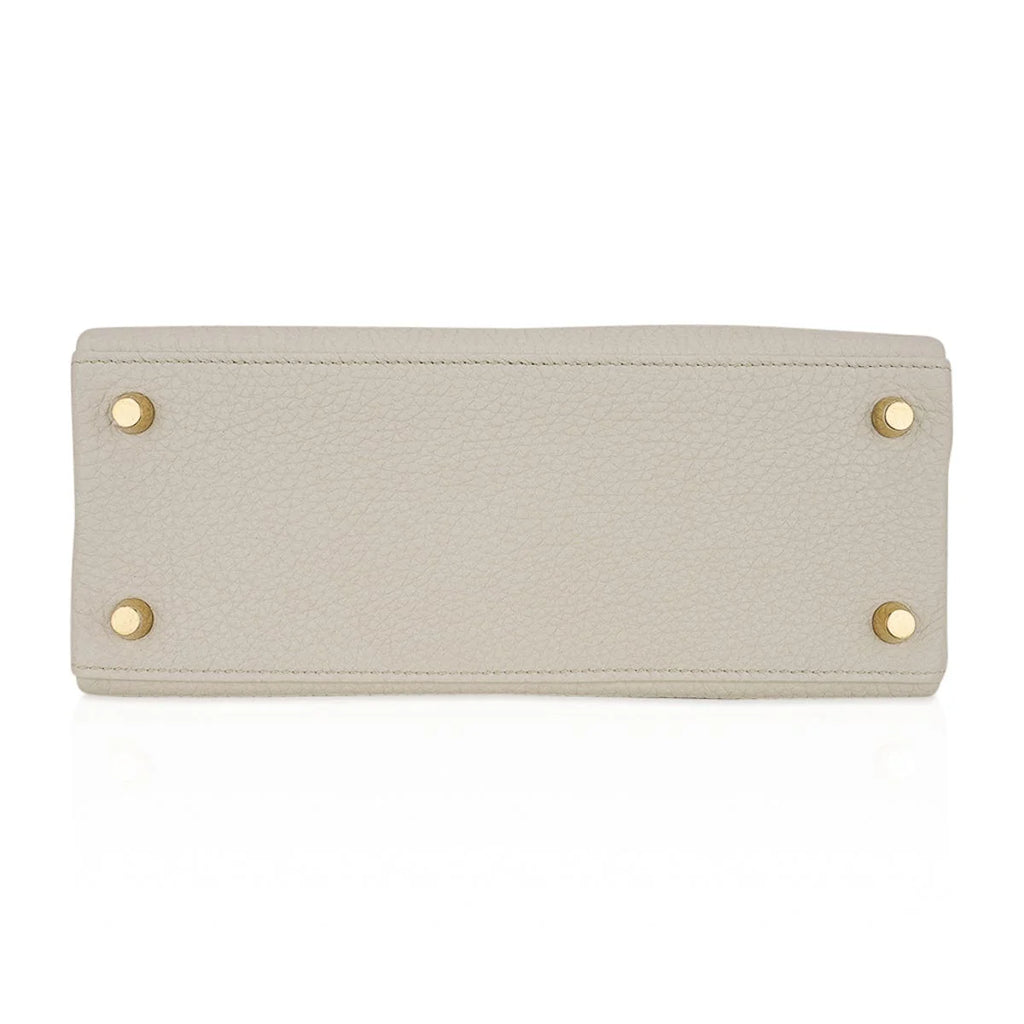 Kelly 25 Retourne Bag Beton Togo Leather with Gold Hardware