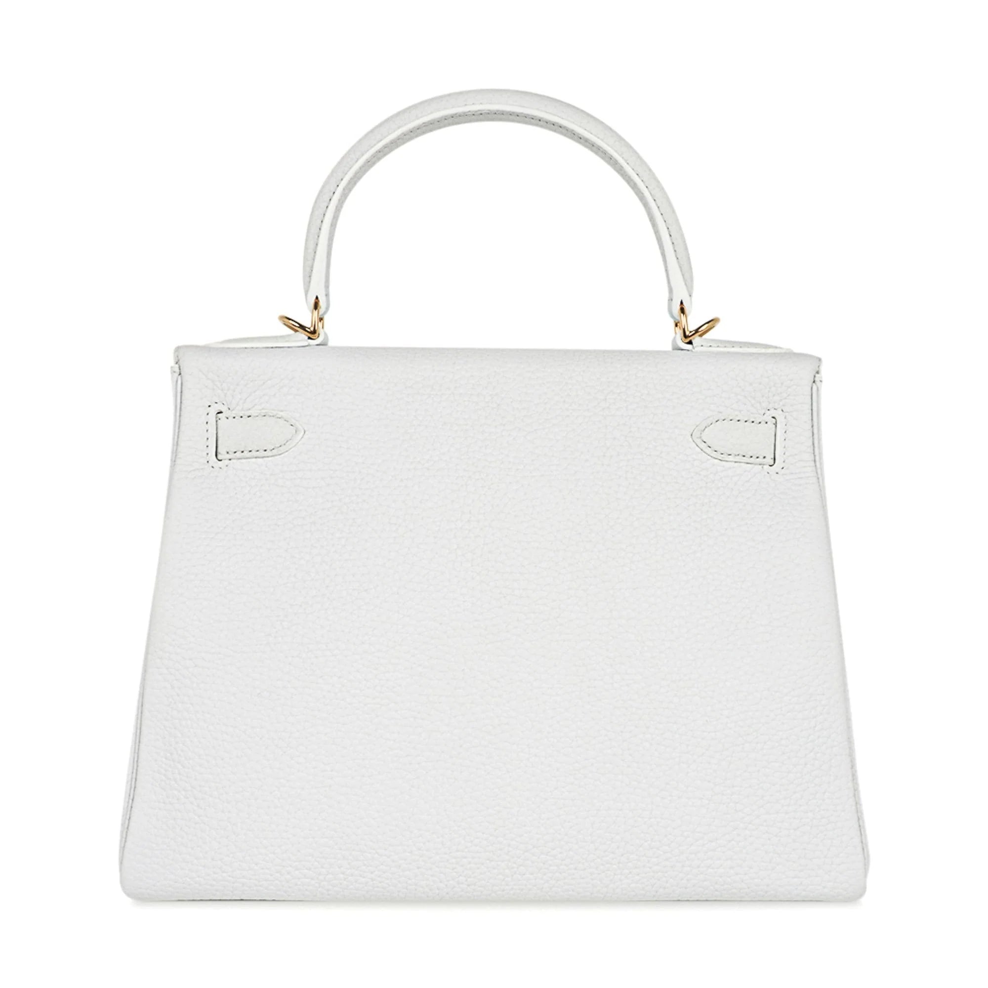 Kelly 28 Retourne Bag White Clemence Leather with Gold Hardware