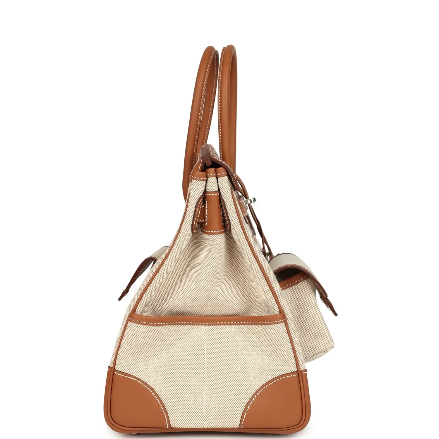 Birkin Cargo 35 Gold Swift and Gold-Ecru Toile H Canvas Palladium Hardware
