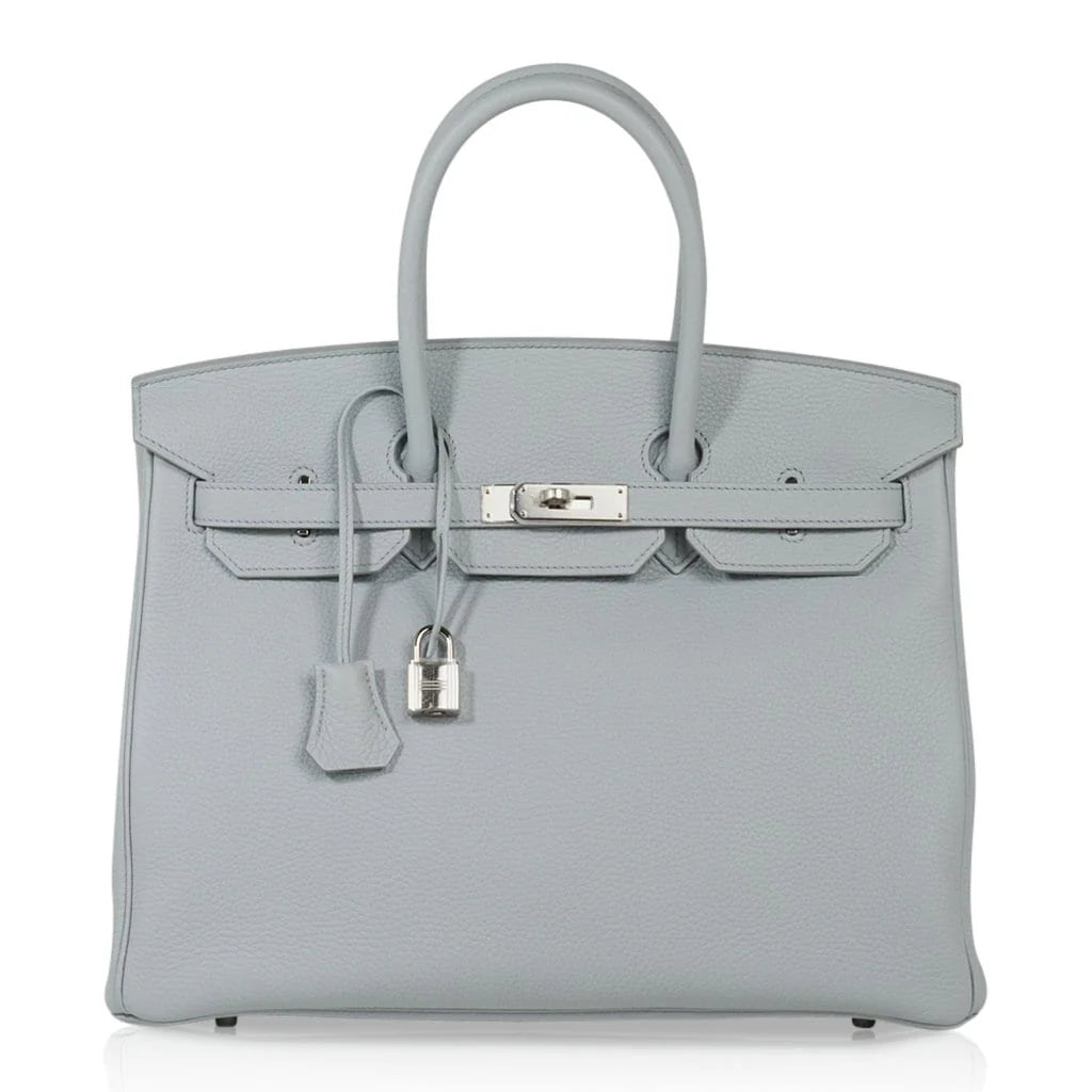 Birkin 35 Bag Blue Bleu Pale Togo Palladium Hardware