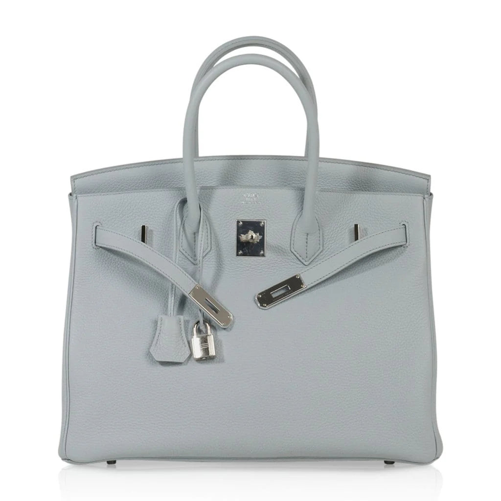 Birkin 35 Bag Blue Bleu Pale Togo Palladium Hardware