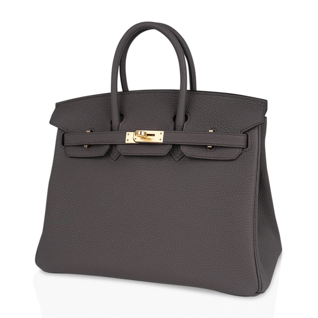 Birkin 25 Bag Etain Gold Hardware Togo Leather New w/Box