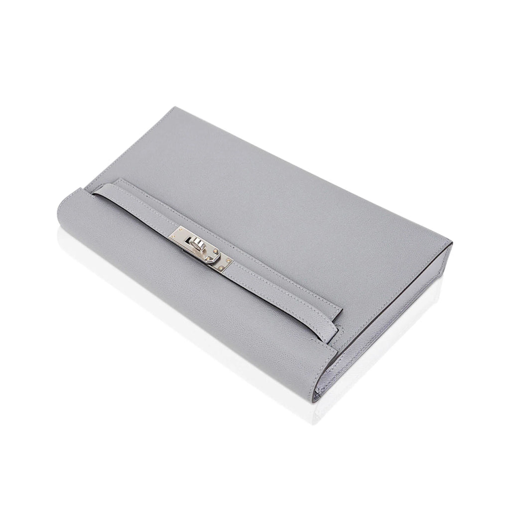 Kelly Elan Gris Pantin Veau Madame Leather with Palladium Hardware