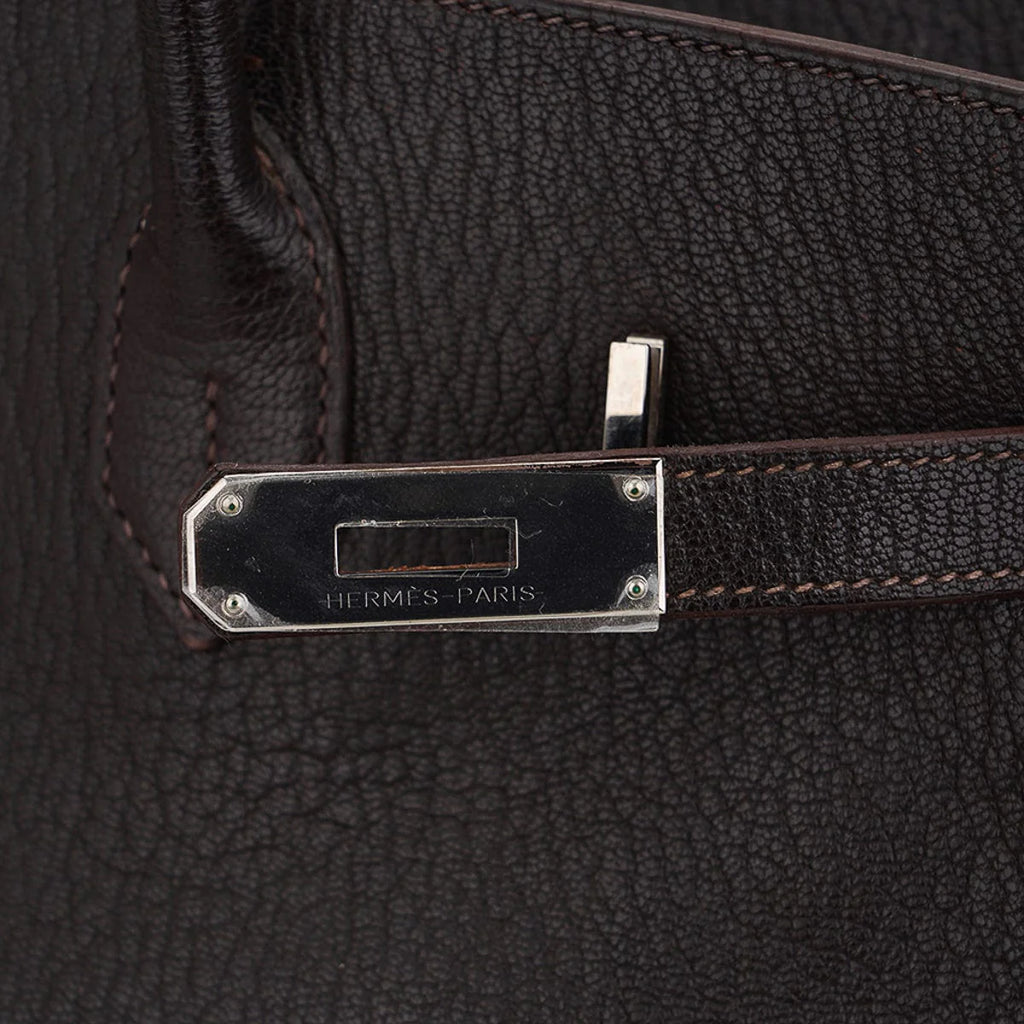 Birkin 35 Bag Cocoan Brown Chevre Leather with Palladium Hardware