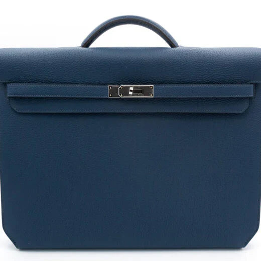Kelly Depeches 36 Document Holder In Bleu De Prusse Togo Calfskin