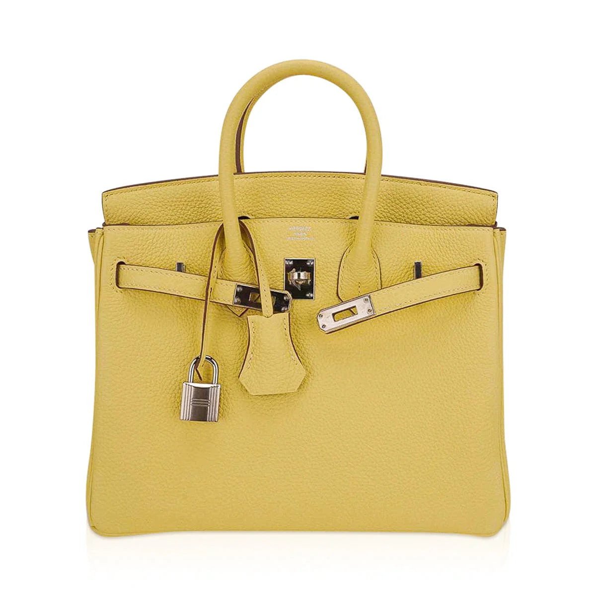 Birkin 25 Bag Jaune Poussin Togo Leather with Palladium Hardware