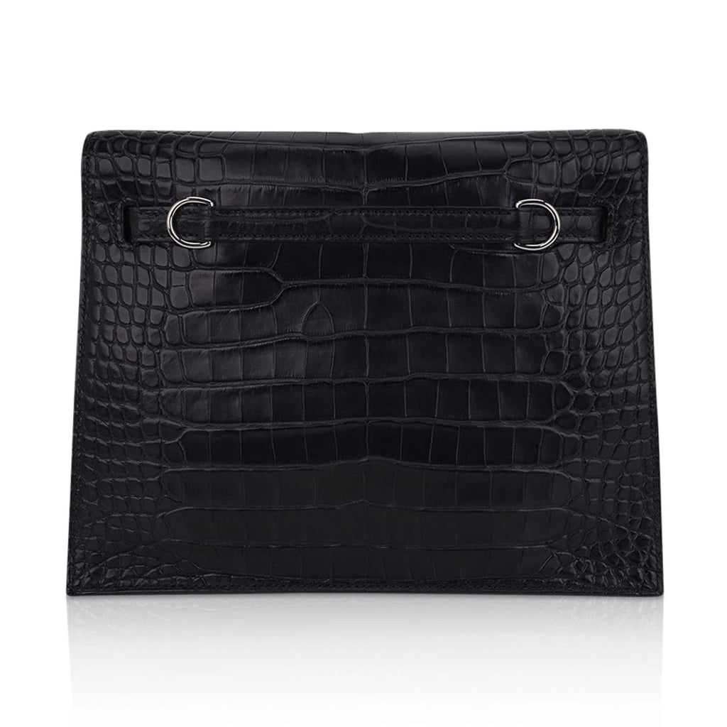 Limited Edition Kelly Danse Bag Matte Black Crocodile
