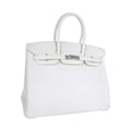 Birkin 35 Bag White Clemence Leather with Palladium Hardware