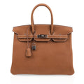 Limited Edition Birkin 35 Bag Fauve Barenia Faubourg Leather with Palladium Hardware