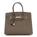 Birkin Sellier 30 Etoupe Epsom Quilted Epsom Leather