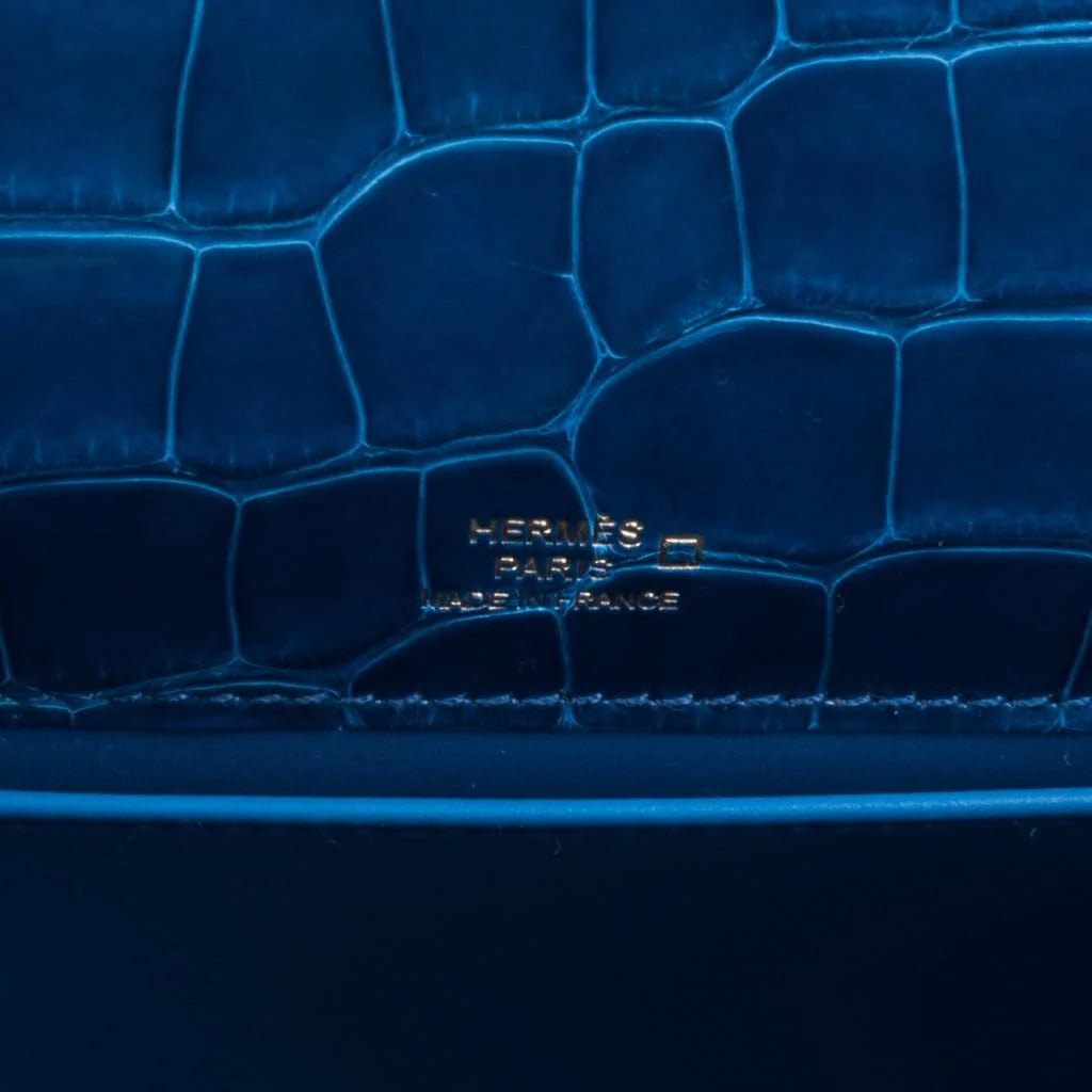Kelly Pochette Mykonos Alligator Gold Hardware