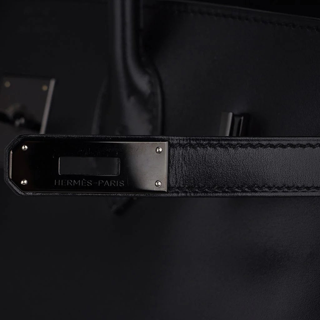 Birkin 35 Bag So Black Box Leather Limited Edition Very Rare