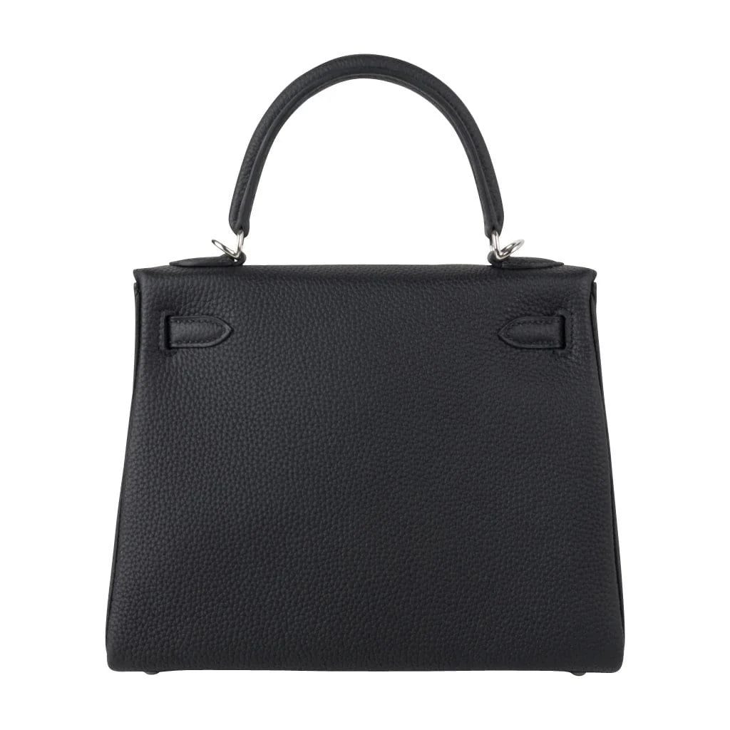 Kelly 25 Bag Black Togo Palladium Hardware (Retourne)