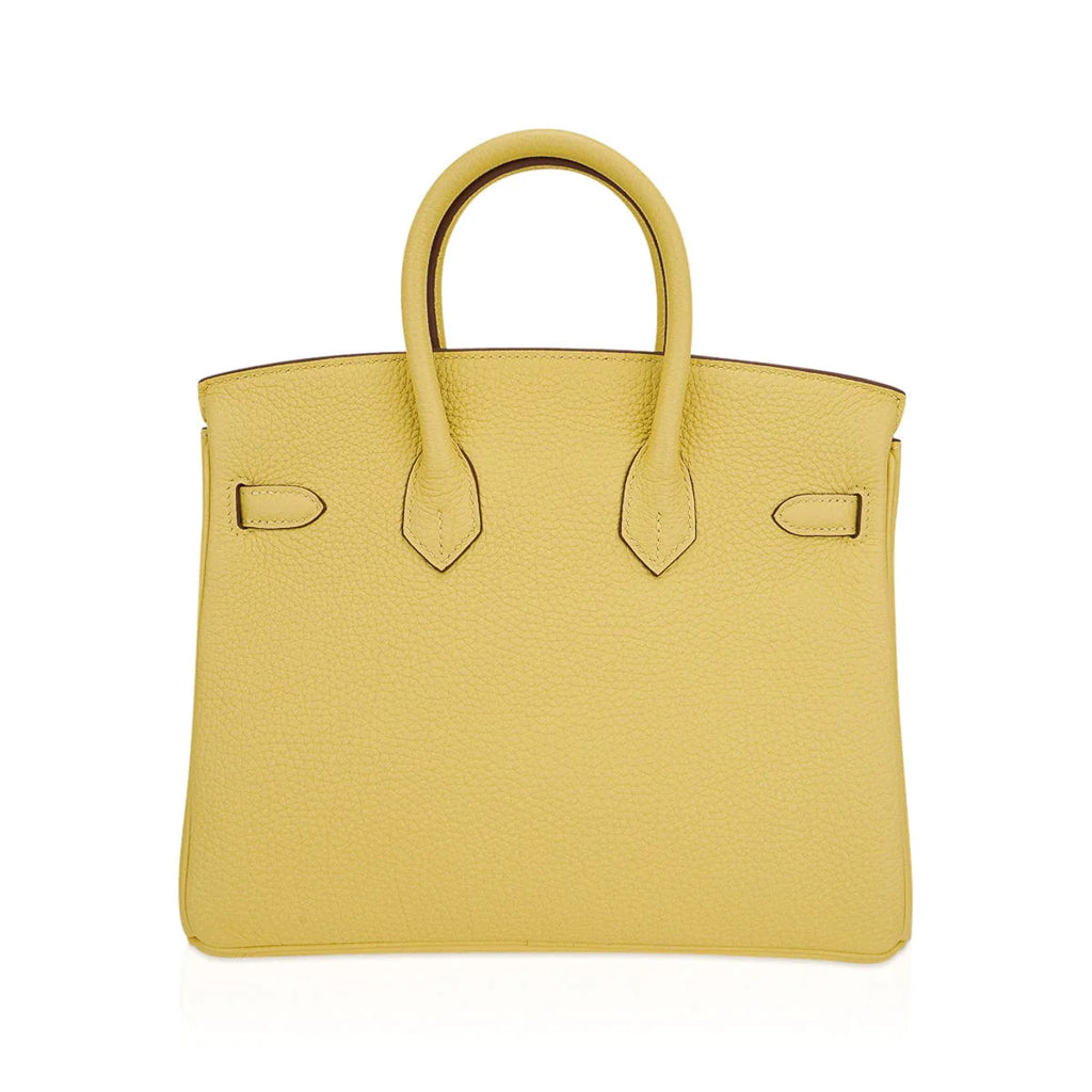 Birkin 25 Bag Jaune Poussin Togo Leather with Palladium Hardware