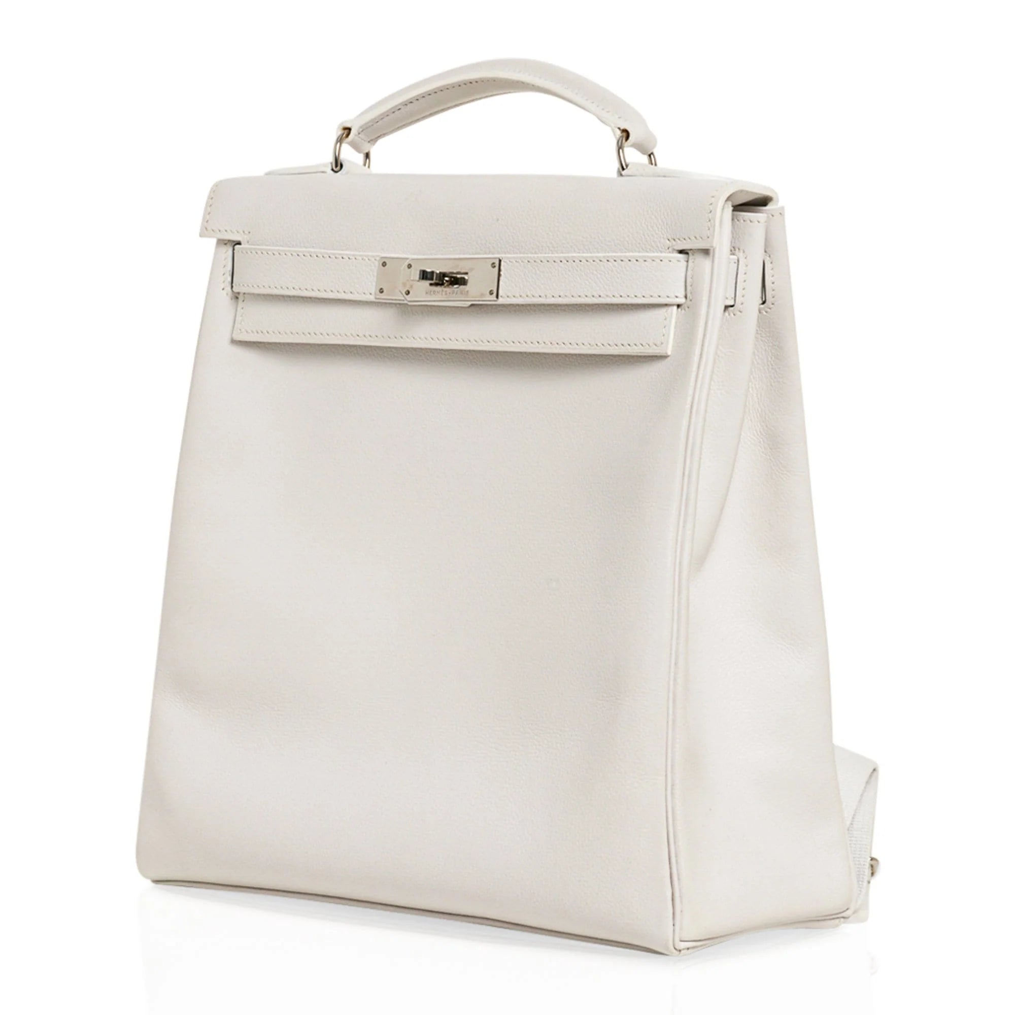 Kelly Ado 28 Bag White Evergrain Palladium Hardware