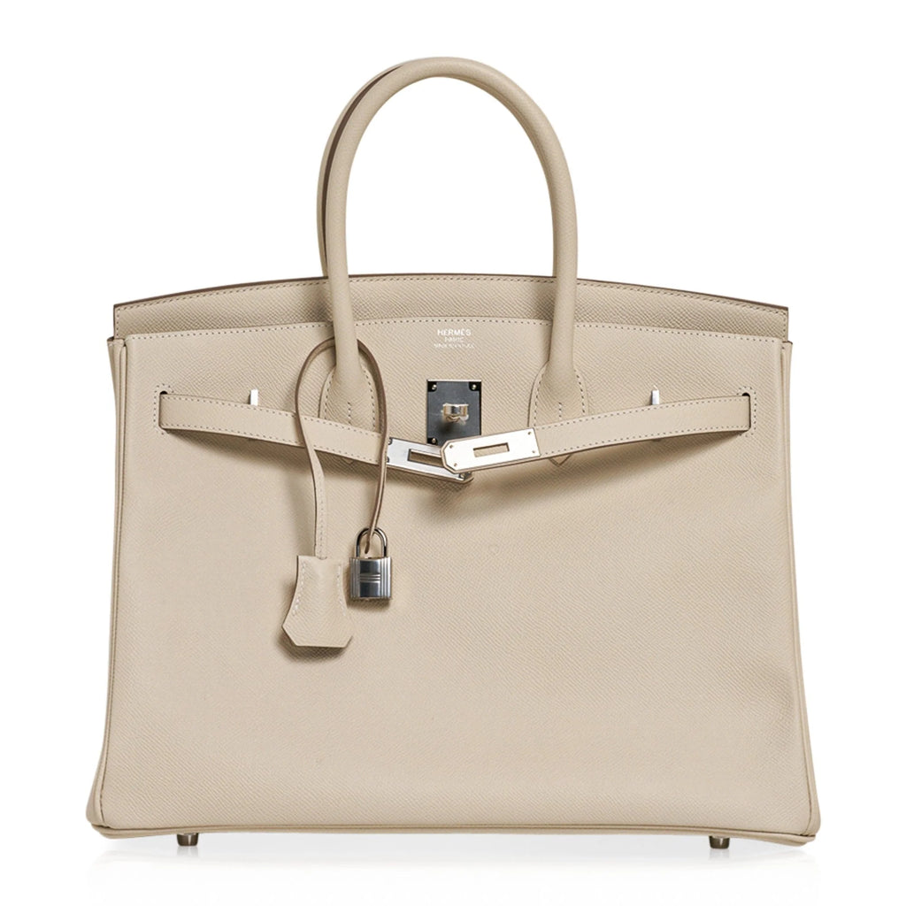 Birkin 35 Bag Craie Epsom Palladium Hardware