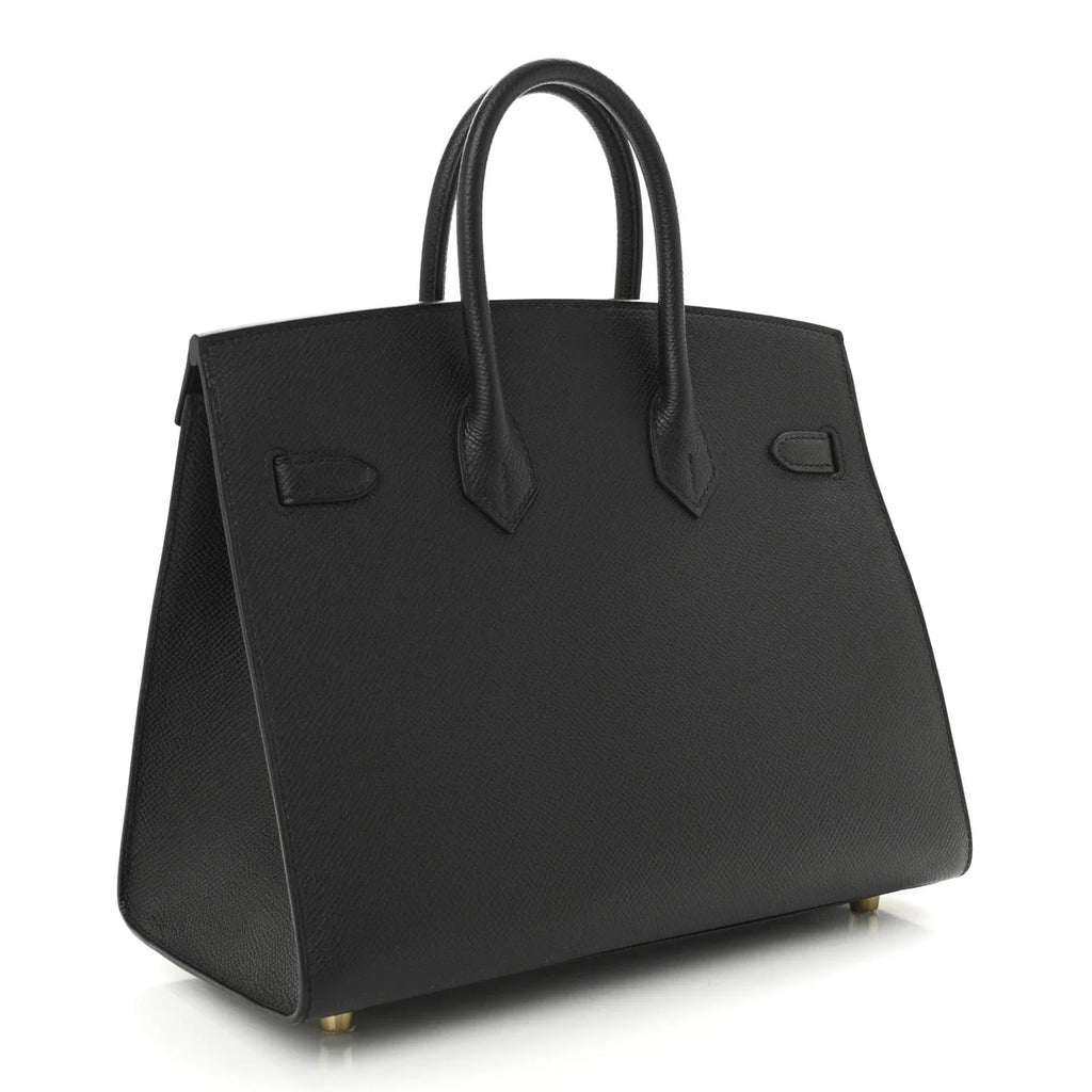 Birkin Sellier 25 Black Epsom Leather Gold Hardware
