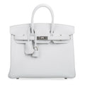 Birkin 25 Bag HSS White Clemence Trench Interior Brushed Palladium Hardware