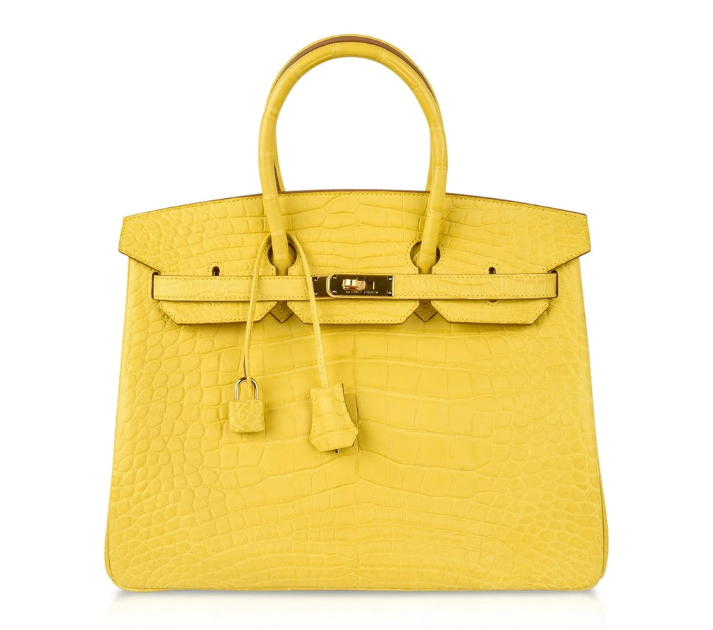 Birkin 35 Bag Matte Alligator Mimosa Gold Hardware Crazy Fabulous