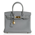 Birkin 30 Bag Gris Mouette Gold Hardware Togo Leather