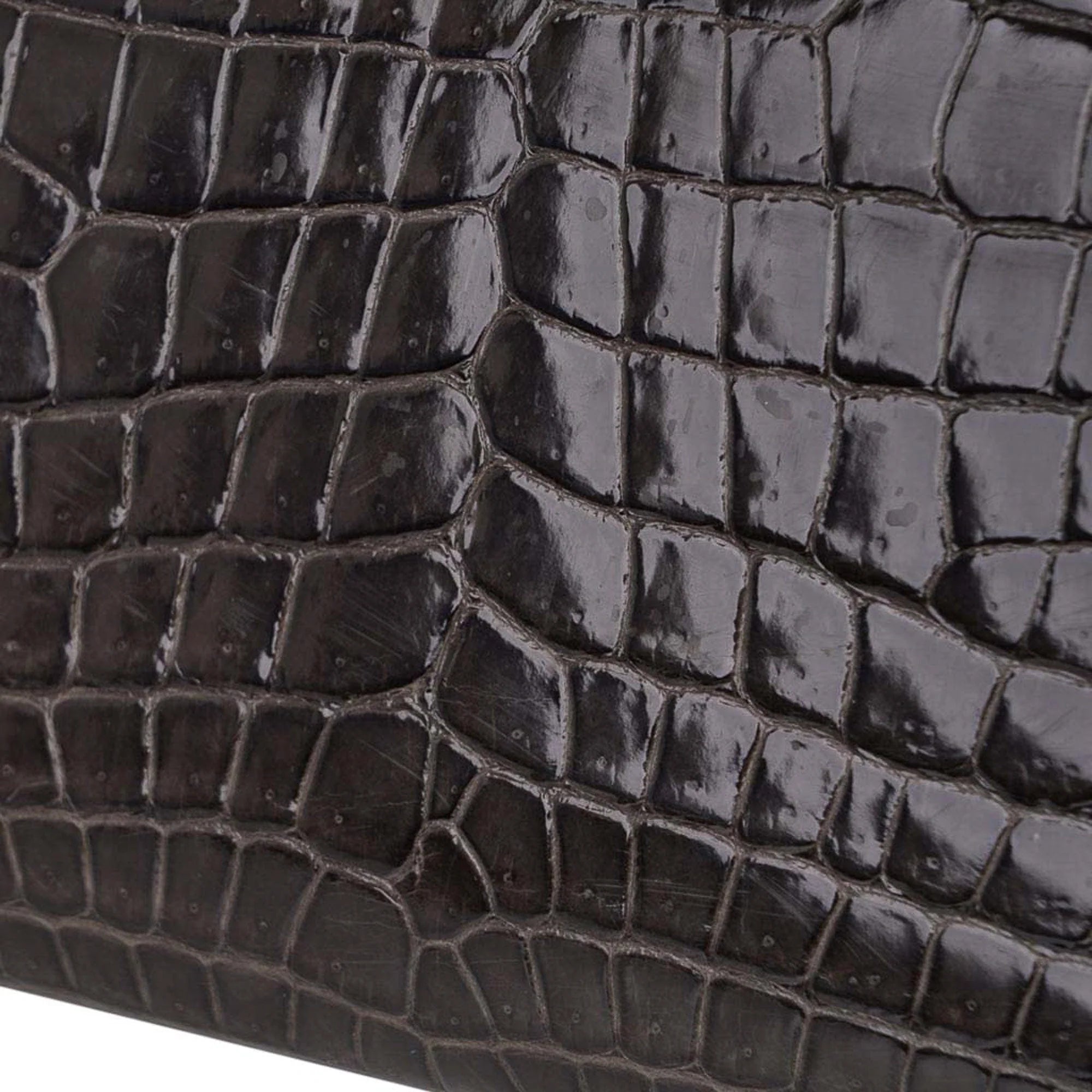 Special Order HSS Birkin 35 Bag Gris Fonce Porosus Crocodile with Palladium Hardware