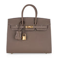 Birkin Sellier 25 Etoupe Gold Hardware Epsom Leather New w/Box