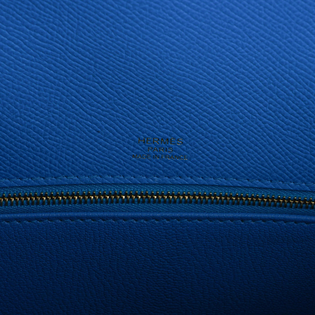 Kelly Casaque 28 Bag Black / Bleu Indigo Sellier Limited Edition