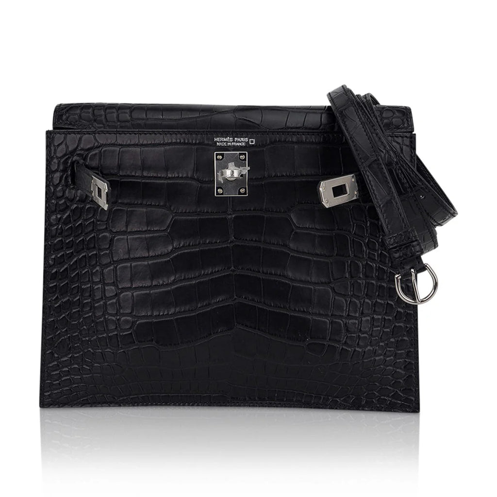 Limited Edition Kelly Danse Bag Matte Black Crocodile
