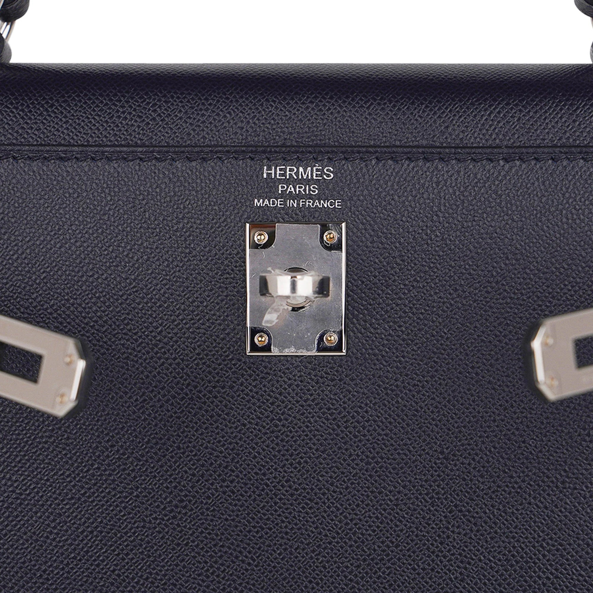 Verso Kelly Sellier 25 Bag Bleu de Minuit & Etrusque Veau Madame Leather with Palladium Hardware